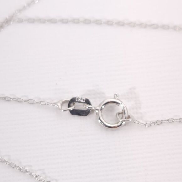 Simulated Diamond Knotted Cross Pendant with ITALIAN sterling silver chain - Picture 8 of 9